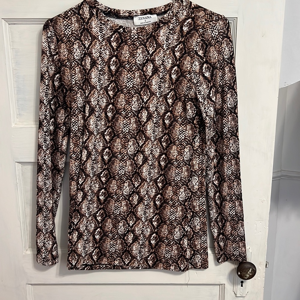 Snake Print Long Sleeve top